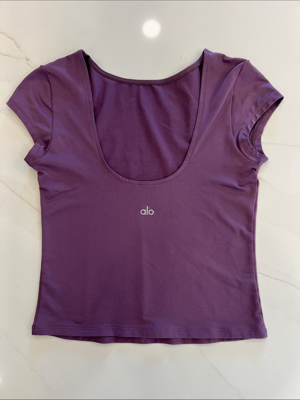 ALO Soft Back for More Tee Plum Kiss, Medium - Picture 2 of 5